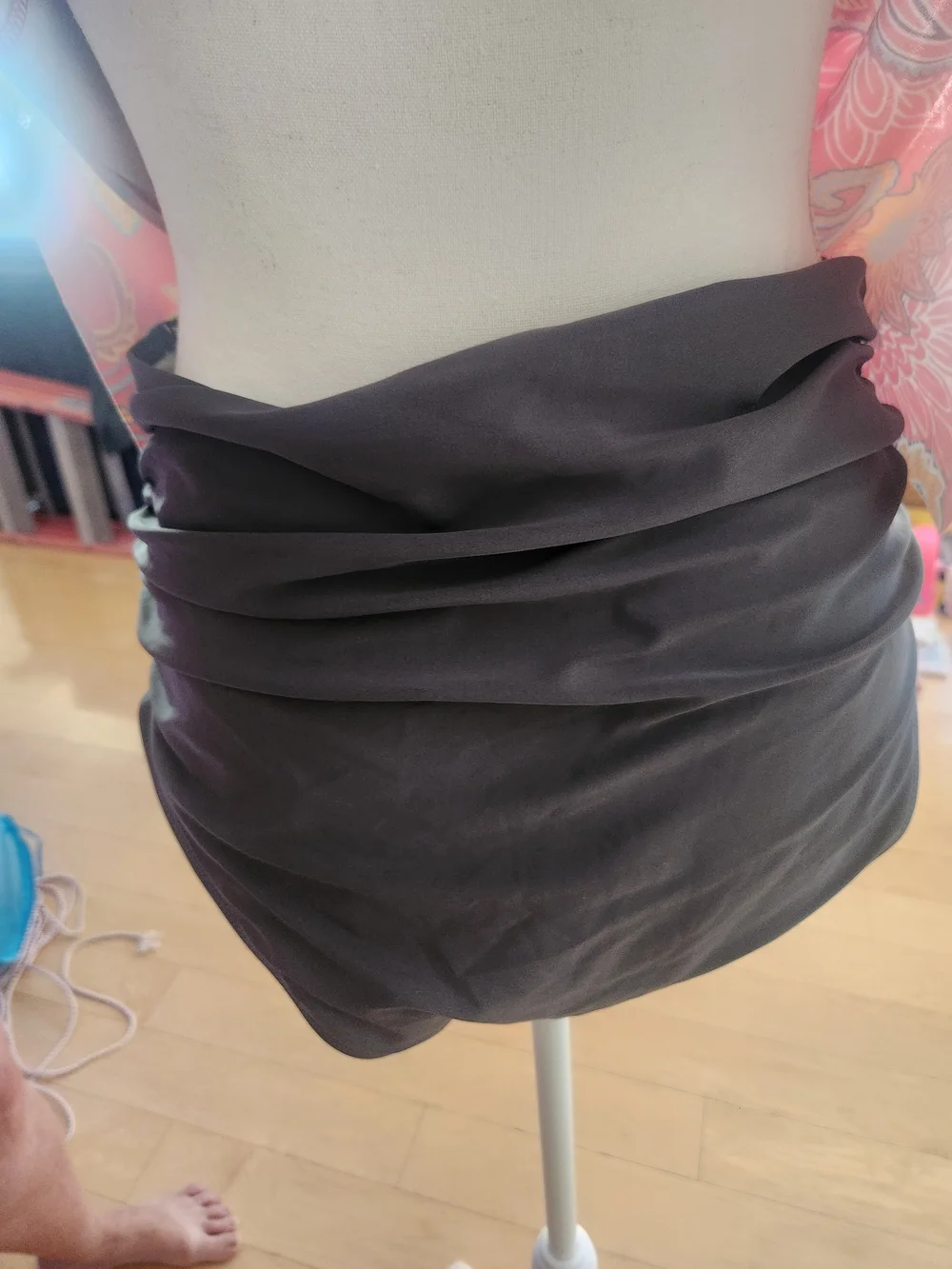 Women's Ruched Charcoal Gray SWIM Bottom